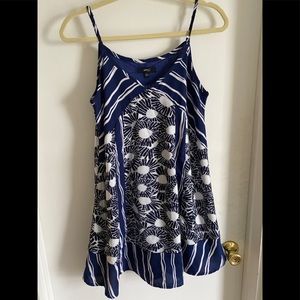 Navy and white tank dress